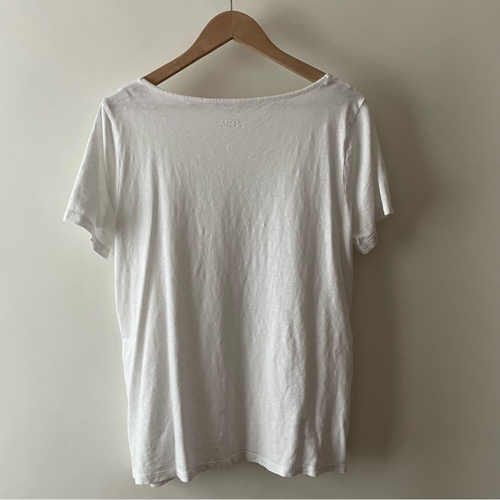 Talbots White Short Sleeve Tee Cotton/Modal Slub Knit Stitched Neckline Size 1X - Picture 7 of 12